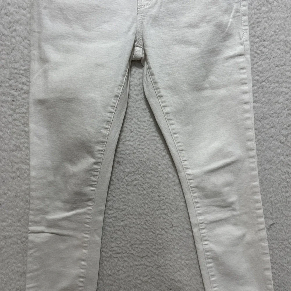 Frame Le Skinny De Jeanne Crop‎ Mid Rise Ivory White Jeans Women's Size 27